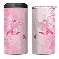 Breast Cancer Awareness 4 in 1 Can Cooler Tumbler Maile Pikake Lokelani Crown Flower Lei Inspired LT9 One Size: 16 oz Pink - Polynesian Pride