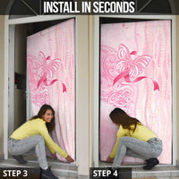 Breast Cancer Awareness Door Cover Maile Pikake Lokelani Crown Flower Lei Inspired LT9 - Polynesian Pride