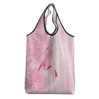 Breast Cancer Awareness Grocery Bag Maile Pikake Lokelani Crown Flower Lei Inspired