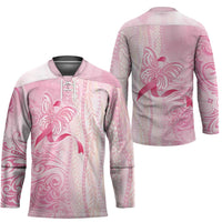 Breast Cancer Awareness Hockey Jersey Maile Pikake Lokelani Crown Flower Lei Inspired LT9 - Polynesian Pride