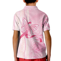 Breast Cancer Awareness Kid Polo Shirt Maile Pikake Lokelani Crown Flower Lei Inspired LT9 - Polynesian Pride