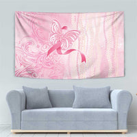Breast Cancer Awareness Tapestry Maile Pikake Lokelani Crown Flower Lei Inspired