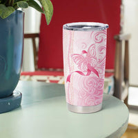 Breast Cancer Awareness Tumbler Cup Maile Pikake Lokelani Crown Flower Lei Inspired LT9 - Polynesian Pride
