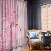 Breast Cancer Awareness Window Curtain Maile Pikake Lokelani Crown Flower Lei Inspired