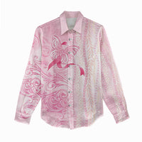 Breast Cancer Awareness Women Casual Shirt Maile Pikake Lokelani Crown Flower Lei Inspired LT9 - Polynesian Pride