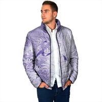 Epilepsy Awareness Padded Jacket Maile Pikake Lokelani Crown Flower Lei Inspired