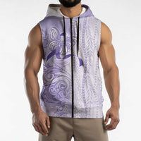 Epilepsy Awareness Sleeveless Zip Hoodie Maile Pikake Lokelani Crown Flower Lei Inspired