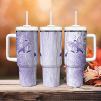 Epilepsy Awareness Tumbler With Handle Maile Pikake Lokelani Crown Flower Lei Inspired