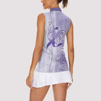 Epilepsy Awareness Women Sleeveless Polo Shirt Maile Pikake Lokelani Crown Flower Lei Inspired LT9 - Polynesian Pride