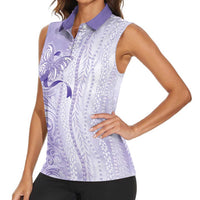 Epilepsy Awareness Women Sleeveless Polo Shirt Maile Pikake Lokelani Crown Flower Lei Inspired LT9 - Polynesian Pride
