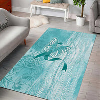 PTSD Awareness Area Rug Maile Pikake Lokelani Crown Flower Lei Inspired