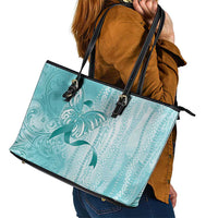 PTSD Awareness Leather Tote Bag Maile Pikake Lokelani Crown Flower Lei Inspired