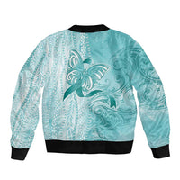 PTSD Awareness Sleeve Zip Bomber Jacket Maile Pikake Lokelani Crown Flower Lei Inspired