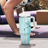 PTSD Awareness Tumbler With Handle Maile Pikake Lokelani Crown Flower Lei Inspired