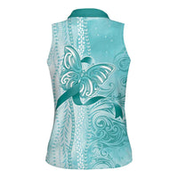 PTSD Awareness Women Sleeveless Polo Shirt Maile Pikake Lokelani Crown Flower Lei Inspired LT9 - Polynesian Pride