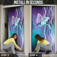 Suicide Prevention Awareness Door Cover Maile Pikake Lokelani Crown Flower Lei Inspired