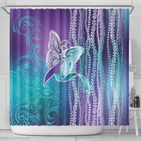 Suicide Prevention Awareness Shower Curtain Maile Pikake Lokelani Crown Flower Lei Inspired