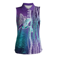 Suicide Prevention Awareness Women Sleeveless Polo Shirt Maile Pikake Lokelani Crown Flower Lei Inspired LT9 Female Multicolor - Polynesian Pride