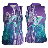 Suicide Prevention Awareness Women Sleeveless Polo Shirt Maile Pikake Lokelani Crown Flower Lei Inspired LT9 - Polynesian Pride