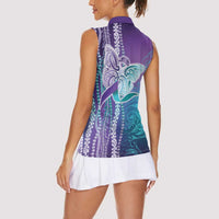 Suicide Prevention Awareness Women Sleeveless Polo Shirt Maile Pikake Lokelani Crown Flower Lei Inspired LT9 - Polynesian Pride
