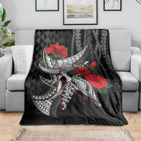 Hawaiian Honu Personalized Blanket Black Tribal Hook Pattern