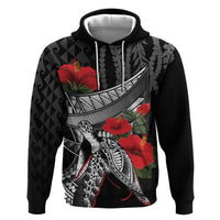 Hawaiian Honu Personalized Hoodie Black Tribal Hook Pattern