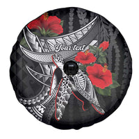 Hawaiian Honu Personalized Spare Tire Cover Black Tribal Hook Pattern