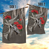 Hawaiian Honu Personalized Garden Flag Mocha Mousse Hibiscus Tribal Hook Pattern