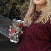 Hawaiian Honu Personalized Tumbler Cup Mocha Mousse Hibiscus Tribal Hook Pattern