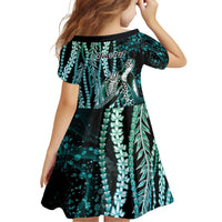 Hawaiian Honu Personalized Family Matching Off Shoulder Maxi Dress and Hawaiian Shirt Dark Cyan Maile Pikake Flower Lei Inspired LT9 - Polynesian Pride