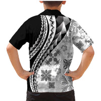 Black Hawaiian Quilt Pattern Family Matching Mermaid Dress and Hawaiian Shirt Mixed Polynesian Tribal Arty LT9 - Polynesian Pride