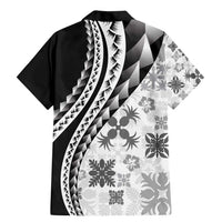 Black Hawaiian Quilt Pattern Family Matching Mermaid Dress and Hawaiian Shirt Mixed Polynesian Tribal Arty LT9 - Polynesian Pride