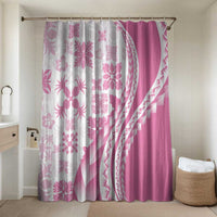Pink Hawaiian Quilt Pattern Bathroom Set Mixed Polynesian Tribal Arty - Polynesian Pride
