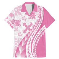 Pink Hawaiian Quilt Pattern Family Matching Mermaid Dress and Hawaiian Shirt Mixed Polynesian Tribal Arty LT9 Dad's Shirt - Short Sleeve Pink - Polynesian Pride