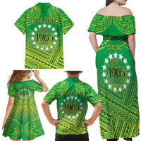 Cook Islands Constitution Day Family Matching Off Shoulder Maxi Dress and Hawaiian Shirt Kuki Airani Since 1965 LT9 - Polynesian Pride