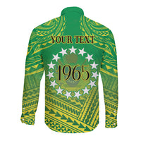 Cook Islands Constitution Day Long Sleeve Button Shirt Kuki Airani Since 1965