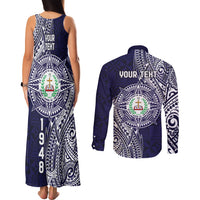 Personalised Tonga Sia'atoutai Theological College Couples Matching Tank Maxi Dress and Long Sleeve Button Shirt Since 1948 Special Kupesi Pattern LT9 - Polynesian Pride