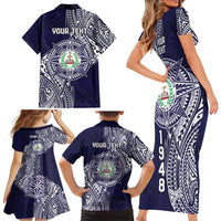 Personalised Tonga Sia'atoutai Theological College Family Matching Short Sleeve Bodycon Dress and Hawaiian Shirt Since 1948 Special Kupesi Pattern LT9 - Polynesian Pride