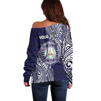 Personalised Tonga Sia'atoutai Theological College Off Shoulder Sweater Since 1948 Special Kupesi Pattern