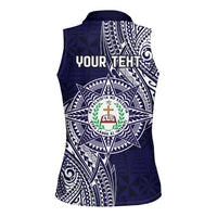Personalised Tonga Sia'atoutai Theological College Women Sleeveless Polo Shirt Since 1948 Special Kupesi Pattern LT9 - Polynesian Pride
