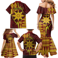Personalised Tonga Haapai High School Family Matching Mermaid Dress and Hawaiian Shirt Special Kupesi Pattern LT9 - Polynesian Pride