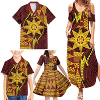Personalised Tonga Haapai High School Family Matching Summer Maxi Dress and Hawaiian Shirt Special Kupesi Pattern LT9 - Polynesian Pride