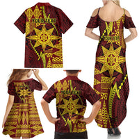Personalised Tonga Haapai High School Family Matching Summer Maxi Dress and Hawaiian Shirt Special Kupesi Pattern LT9 - Polynesian Pride