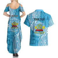 Personalised Tonga Lavengamalie College Couples Matching Summer Maxi Dress and Hawaiian Shirt Since 1980 Special Kupesi Pattern LT9 - Polynesian Pride
