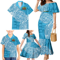 Personalised Tonga Lavengamalie College Family Matching Mermaid Dress and Hawaiian Shirt Since 1980 Special Kupesi Pattern LT9 - Polynesian Pride
