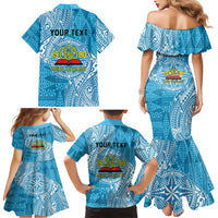 Personalised Tonga Lavengamalie College Family Matching Mermaid Dress and Hawaiian Shirt Since 1980 Special Kupesi Pattern LT9 - Polynesian Pride