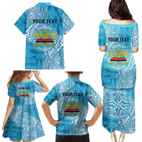 Personalised Tonga Lavengamalie College Family Matching Puletasi and Hawaiian Shirt Since 1980 Special Kupesi Pattern LT9 - Polynesian Pride