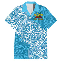 Personalised Tonga Lavengamalie College Family Matching Summer Maxi Dress and Hawaiian Shirt Since 1980 Special Kupesi Pattern LT9 Dad's Shirt - Short Sleeve Blue - Polynesian Pride