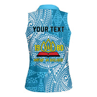 Personalised Tonga Lavengamalie College Women Sleeveless Polo Shirt Since 1980 Special Kupesi Pattern LT9 - Polynesian Pride