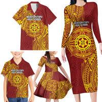 Personalised Tonga Niuatoputapu High School Family Matching Long Sleeve Bodycon Dress and Hawaiian Shirt Special Kupesi Pattern LT9 - Polynesian Pride
